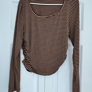 Striped Brown and Black Women's Top NWOT